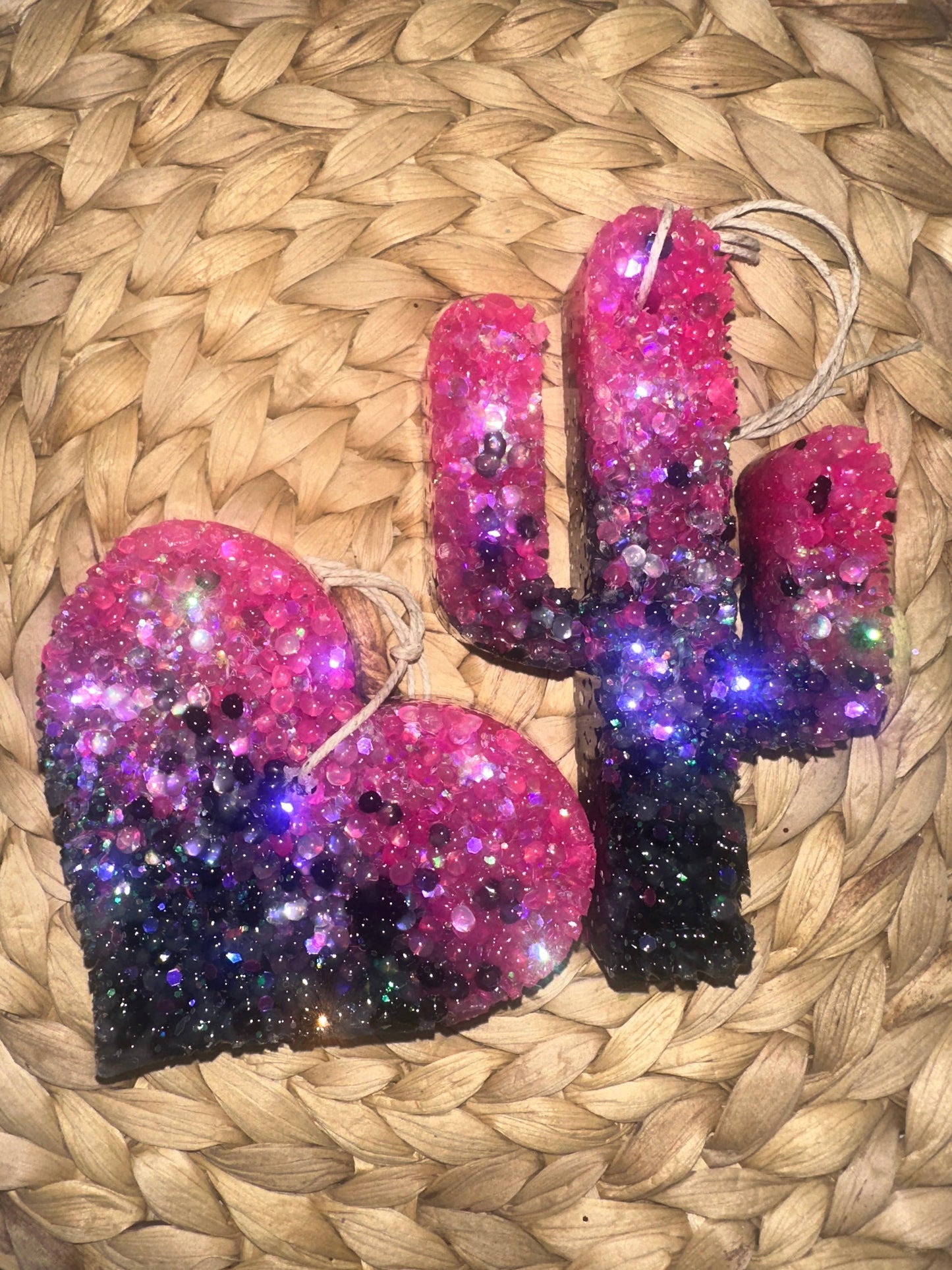 Strawberry Leather Freshie: Ombre Cactus