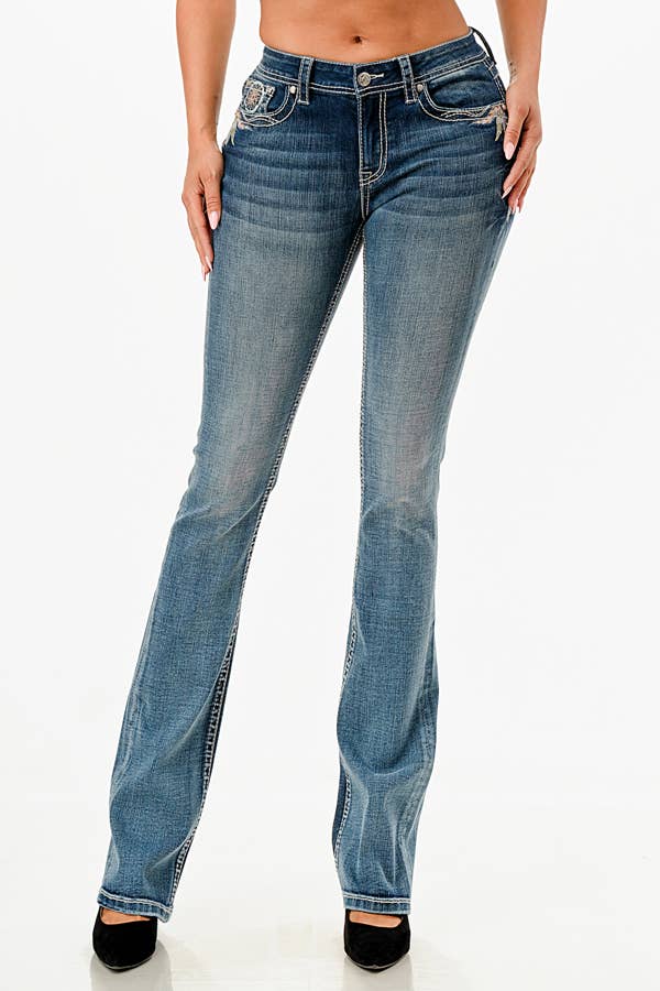 Dream Catcher Modify Mid-Rise Boot Cut 32" inseam- by Grace in LA