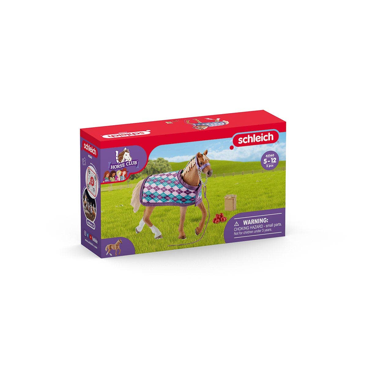 English Thoroughbred With Blanket 4 Piece Playset