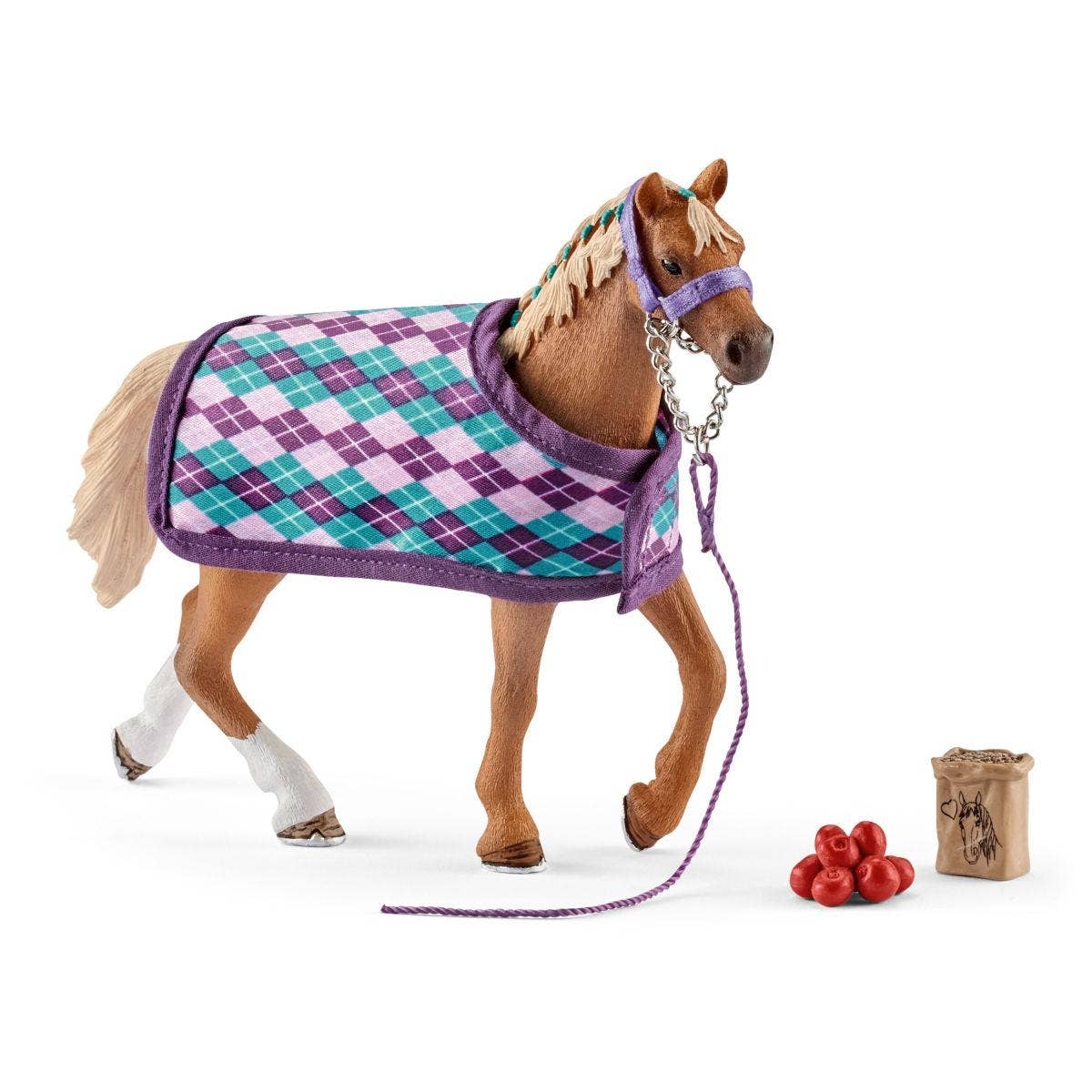 English Thoroughbred With Blanket 4 Piece Playset