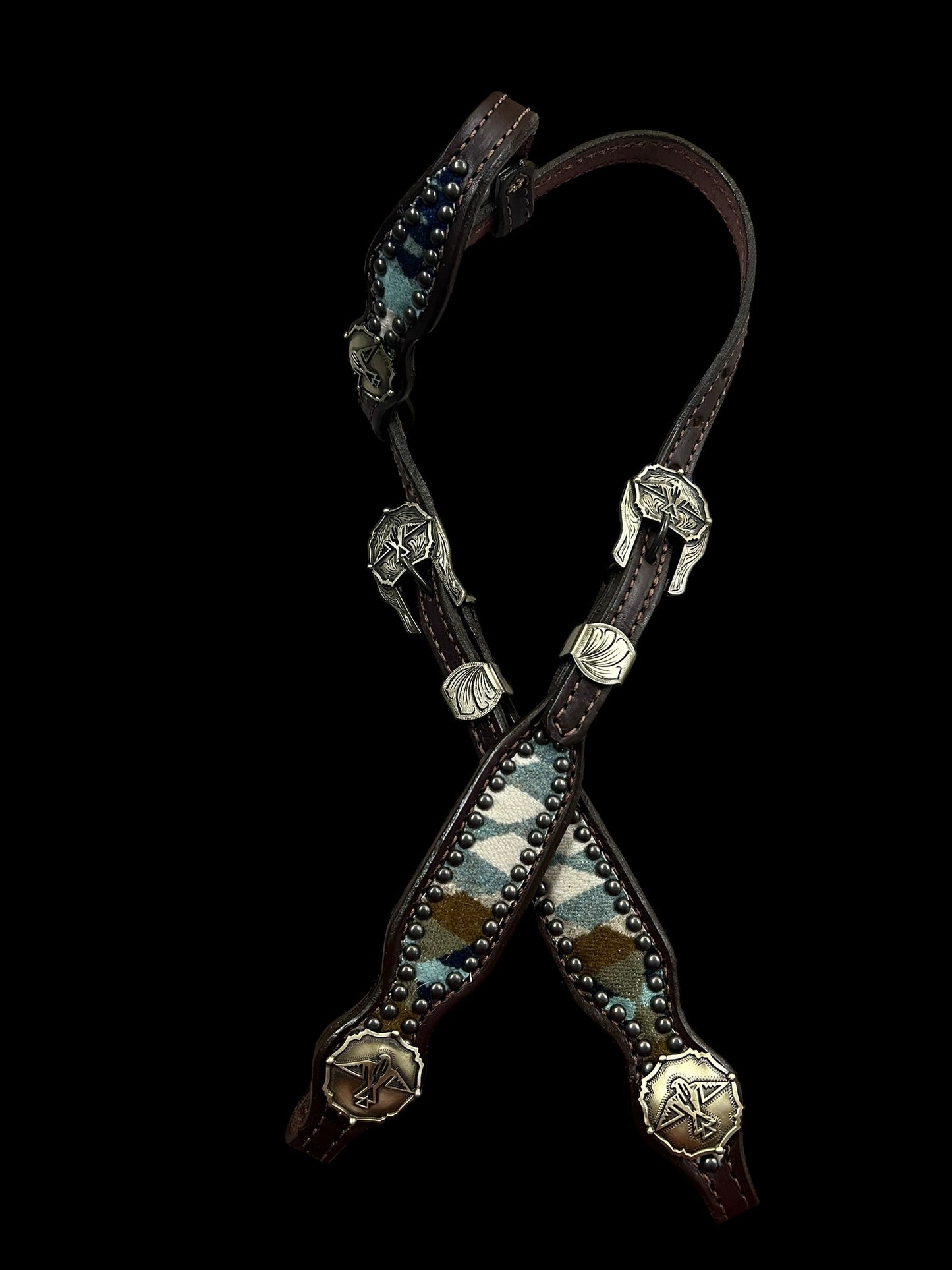 Rancho Arroyo Blue Pendleton® on dark leather