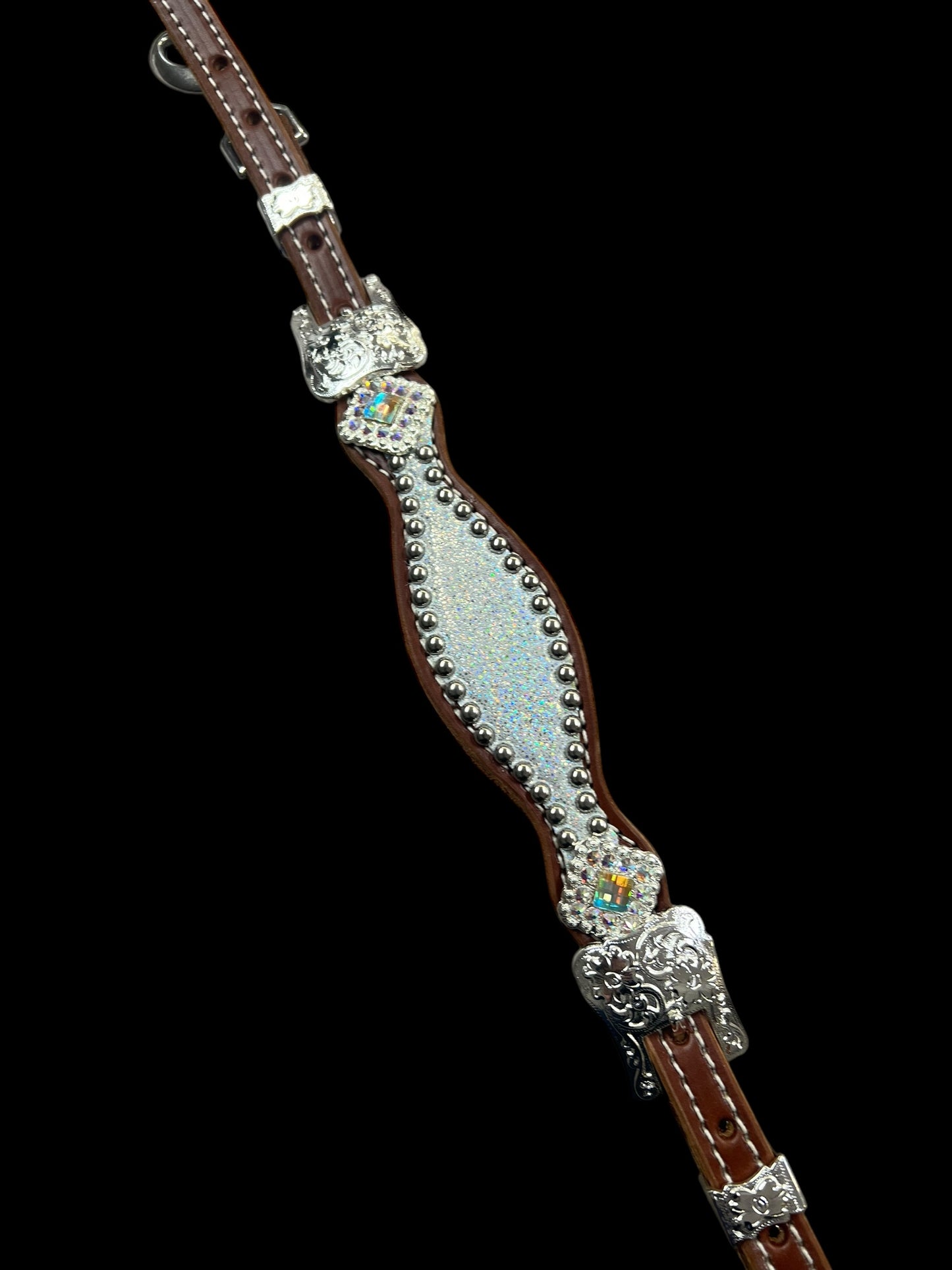 Silver ice on medium leather