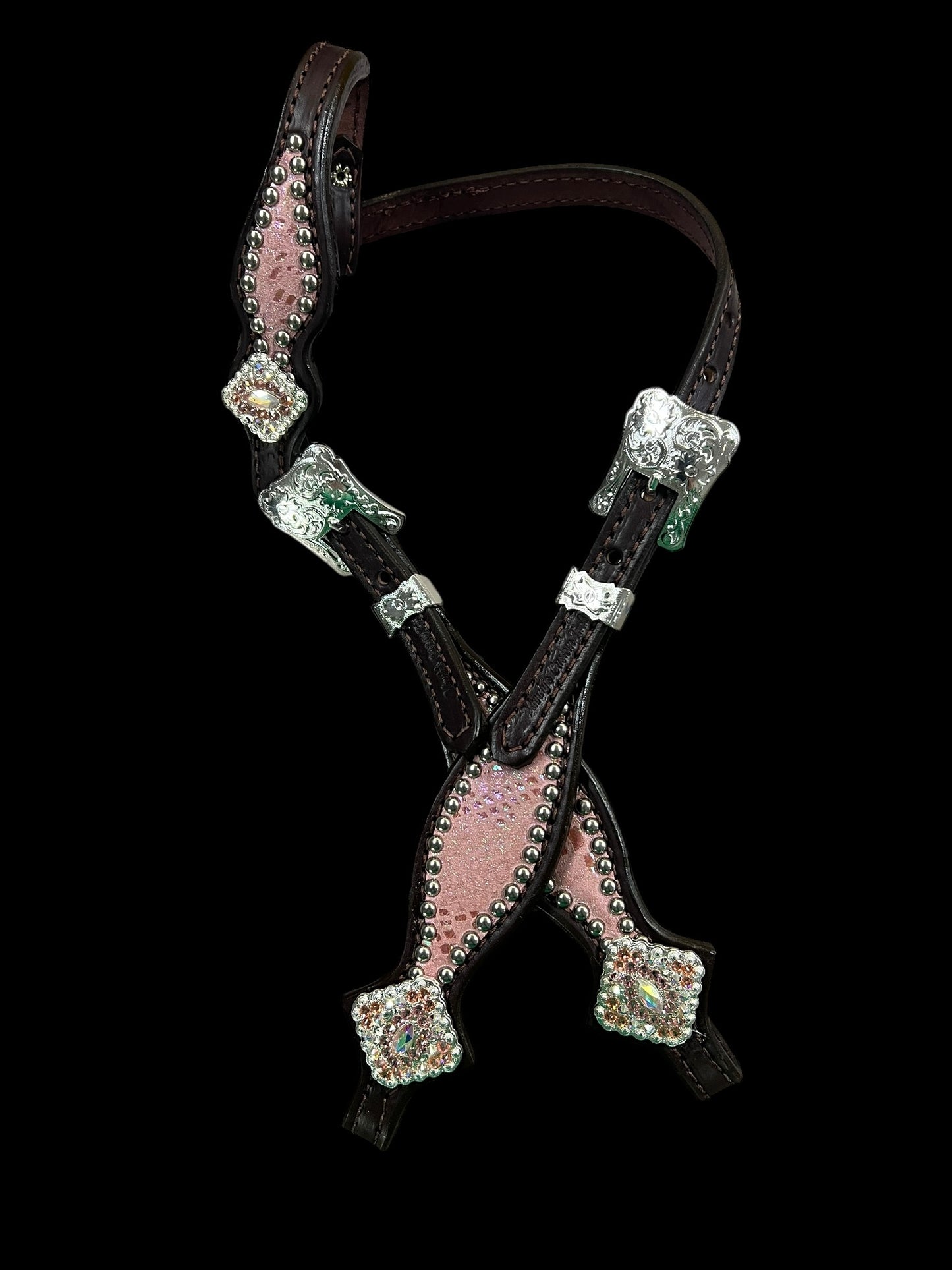 Pink mystic on dark leather