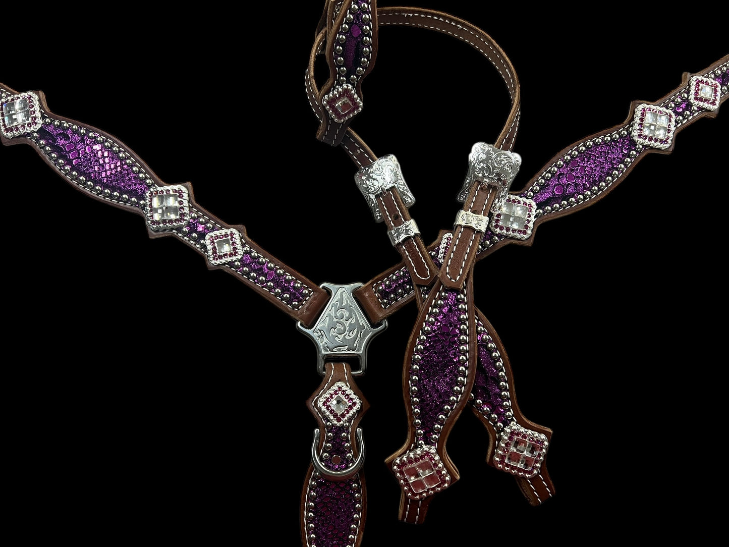 fuchsia mystic on medium leather