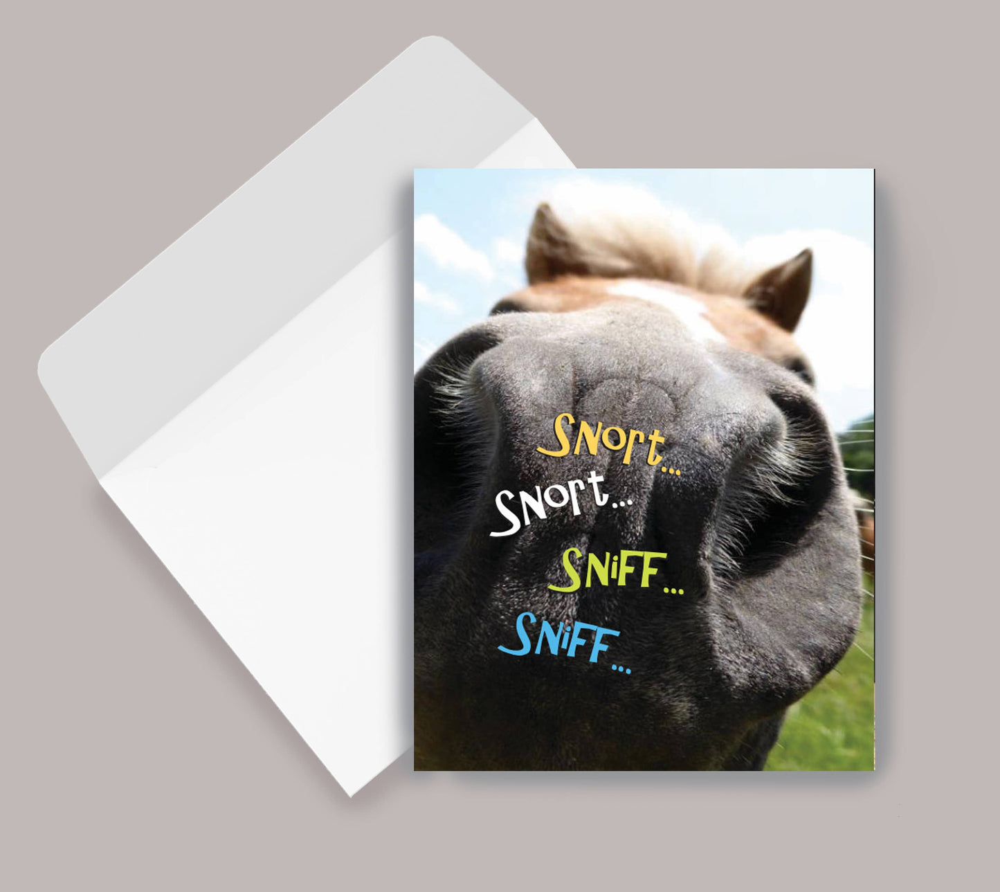 Horse Greeting Birthday Card / Sniff, Snort, Snort / Funny