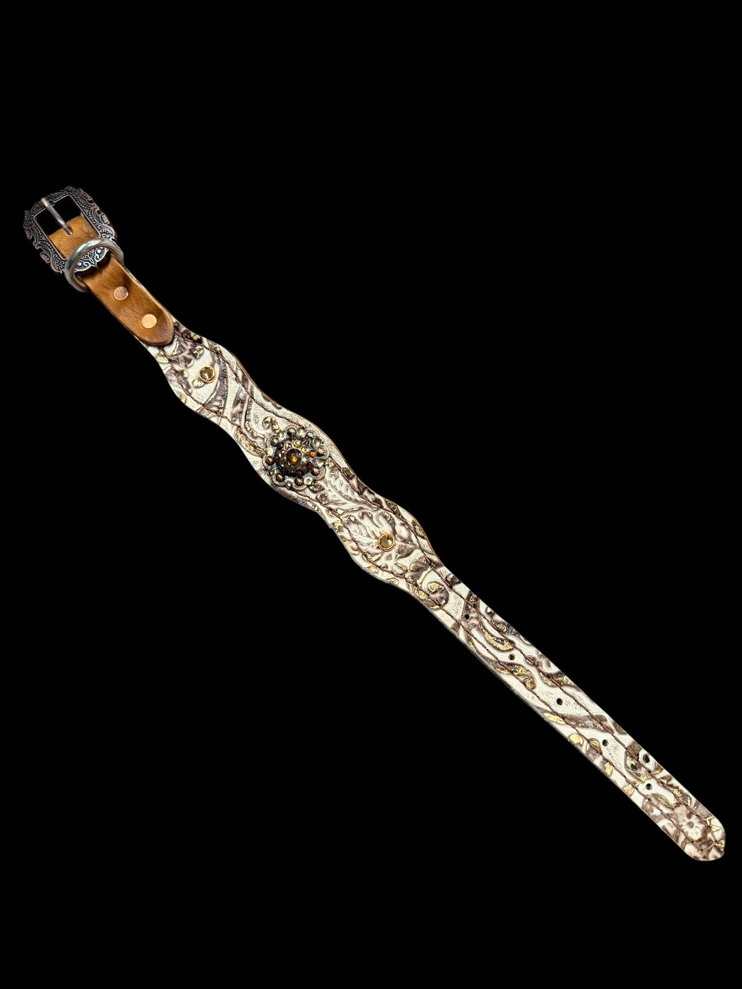 Latte cowboy tooled on medium leather