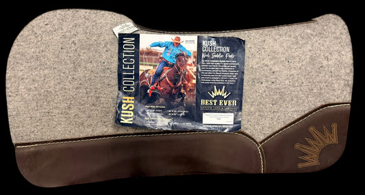 30X30"  3/4" Kush Open Extended Expresso Oiled Crown Lasered Best Ever Saddle Pad