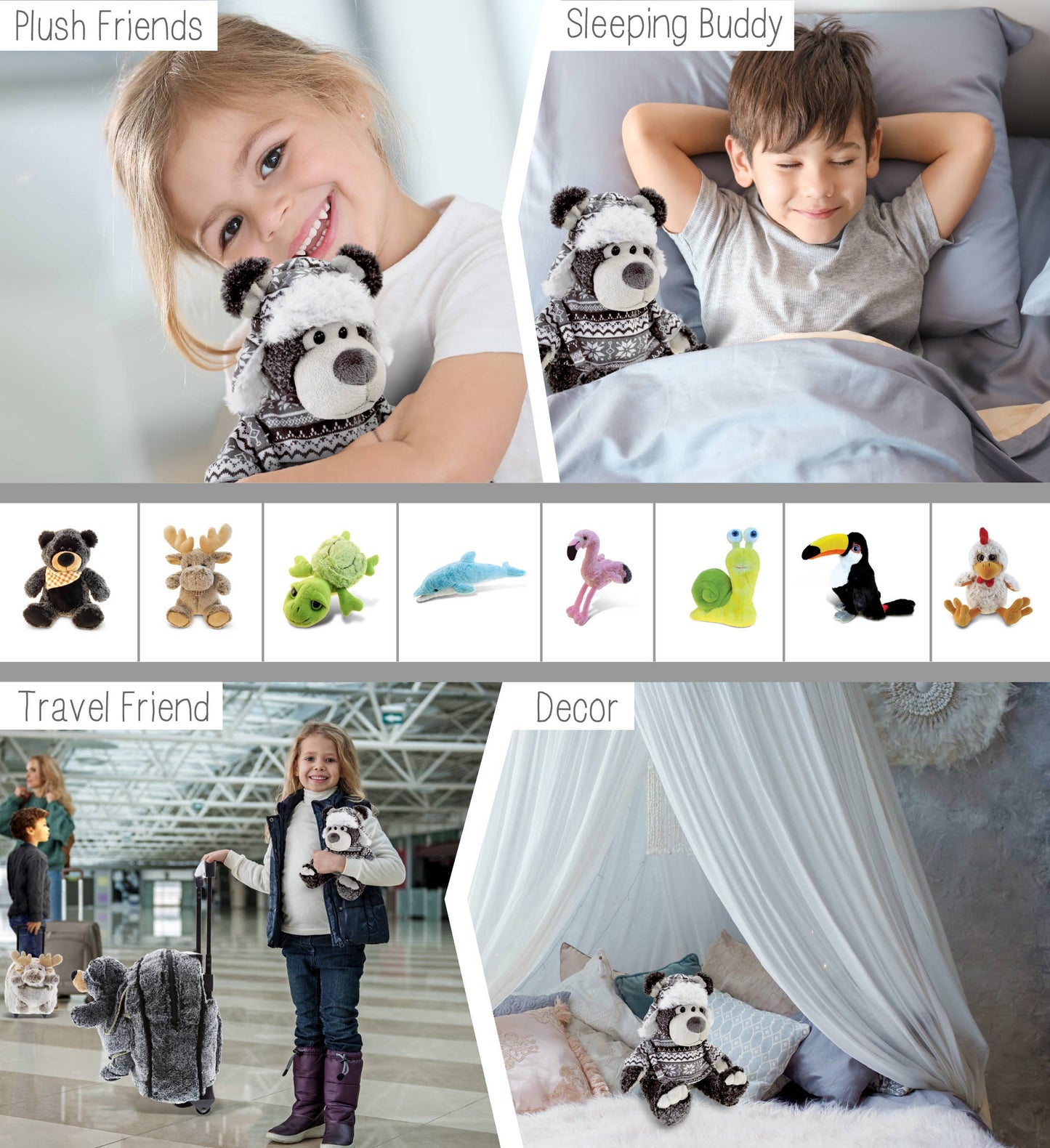 Super Soft Plush With Clothes  - Black Bear