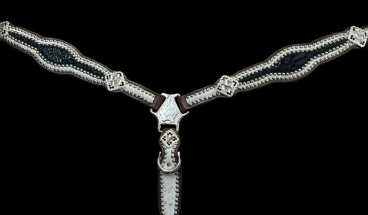 Black and white mystic on dark leather