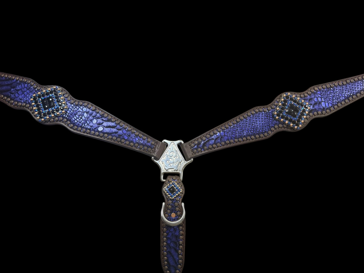 Indigo mystic on Dark leather