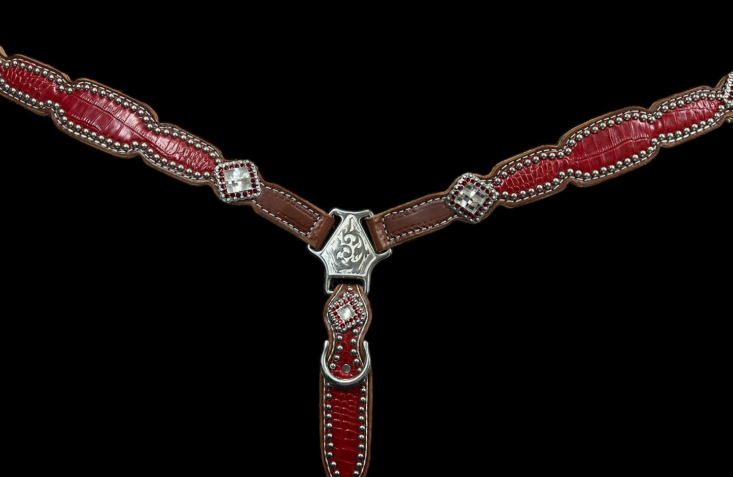 red gator on medium leather