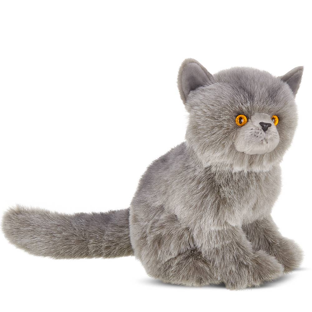 Gordie the grey plush Persian cat