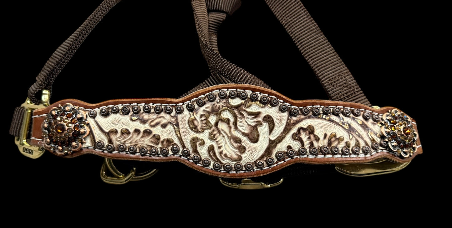 Latte cowboy tooled on medium leather