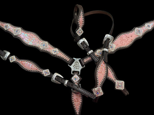 Pink mystic on dark leather