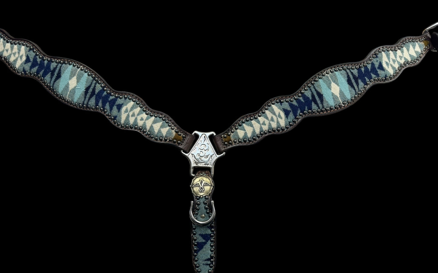 Rancho Arroyo Blue Pendleton® on dark leather