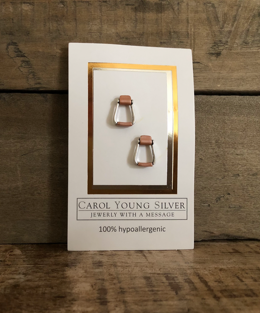 Saddle Stirrup Earrings / Post on CARD