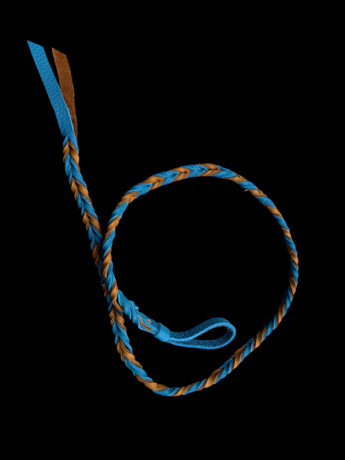 super soft leather over and Under whip