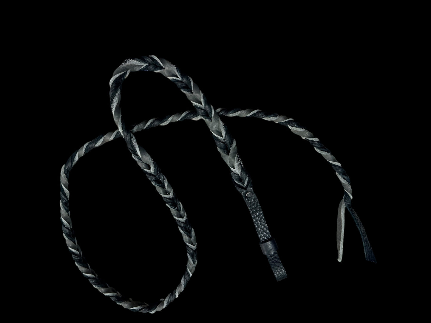 super soft leather over and Under whip
