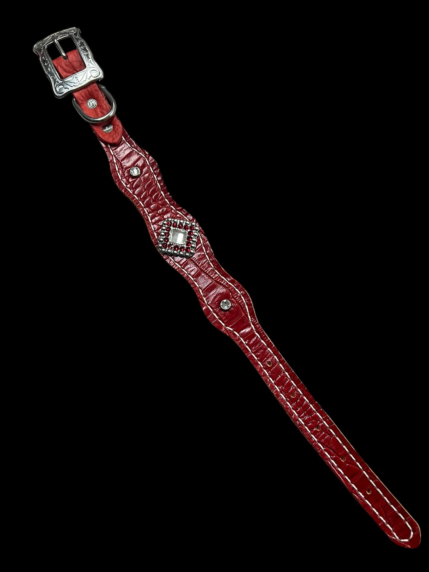 red gator on medium leather