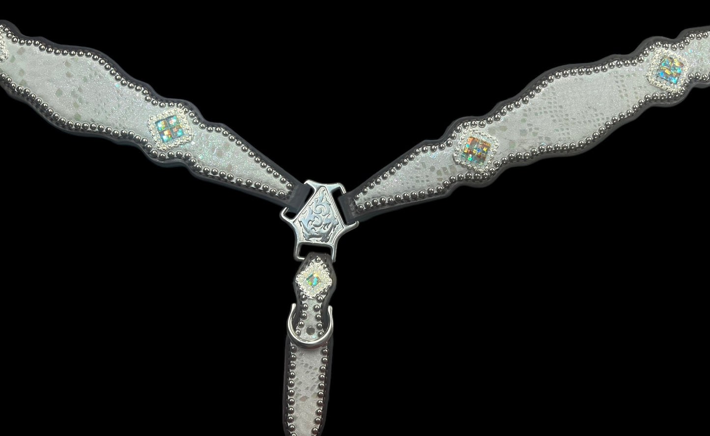 White mystic  on dark leather