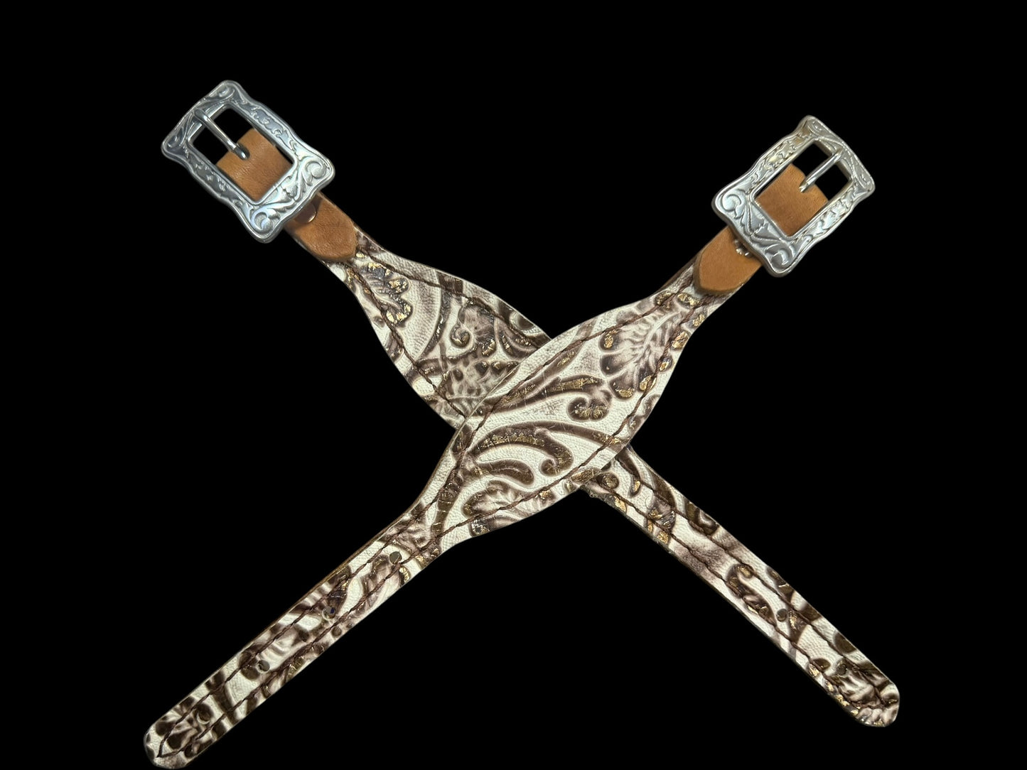 Latte cowboy tooled on medium leather