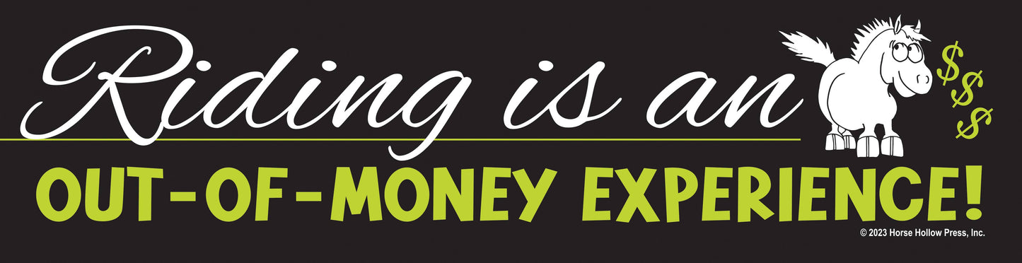 Horse Bumper Sticker / Riding is an Out-of-Money... / Funny