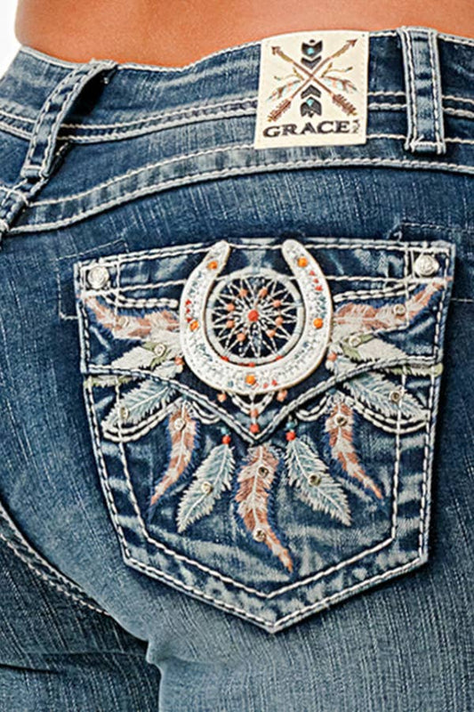 Dream Catcher Modify Mid-Rise Boot Cut 32" inseam- by Grace in LA