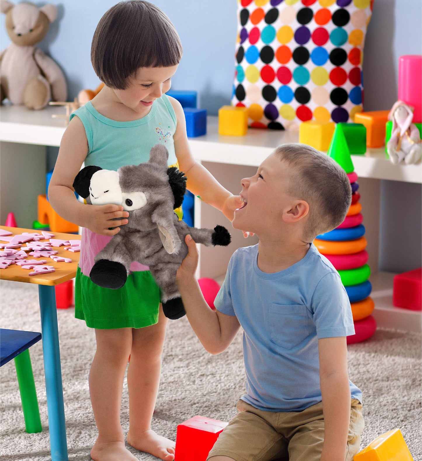 Super Soft Plush - Lying Grey Donkey