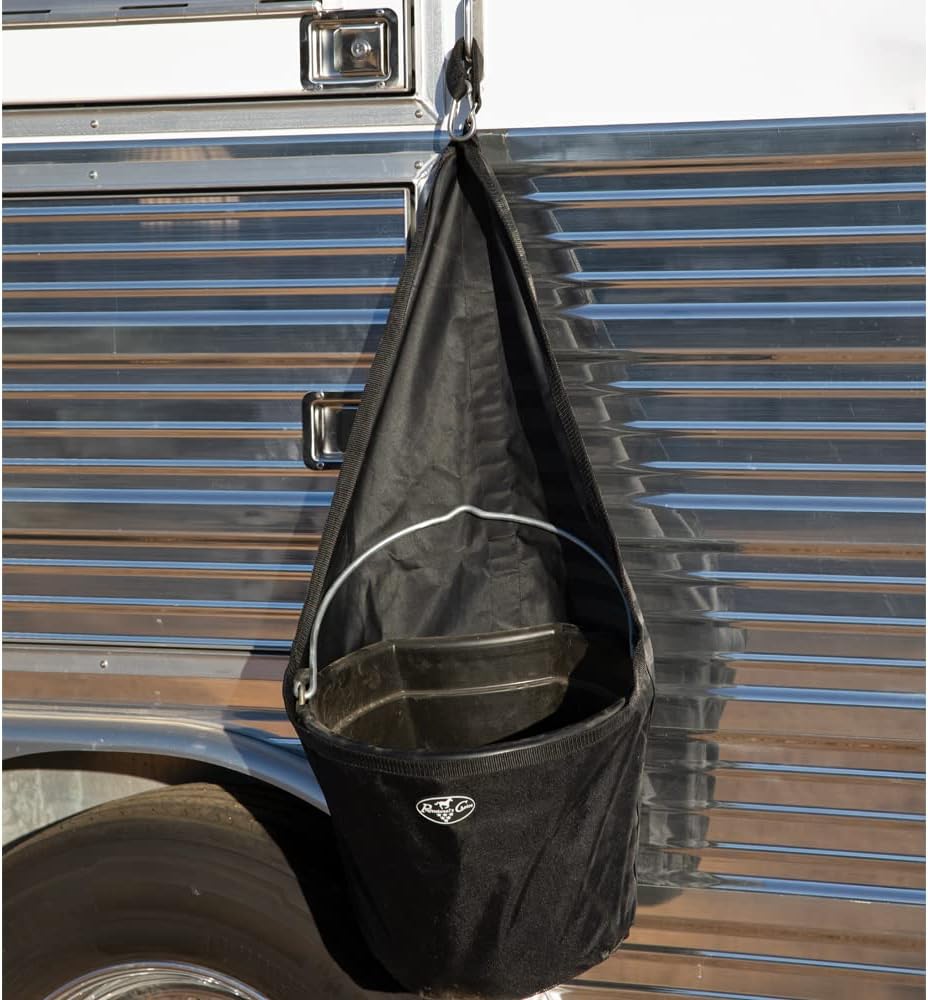 Professional's Choice Hanging Bucket Holder | Fits 5 Gallon Bucket | Hang Water Bucket on Trailer for Horses | 600D Polyester