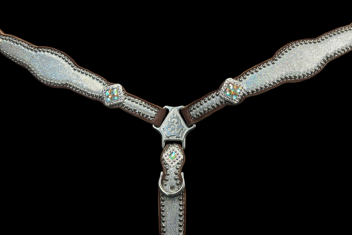 Silver ice on medium leather