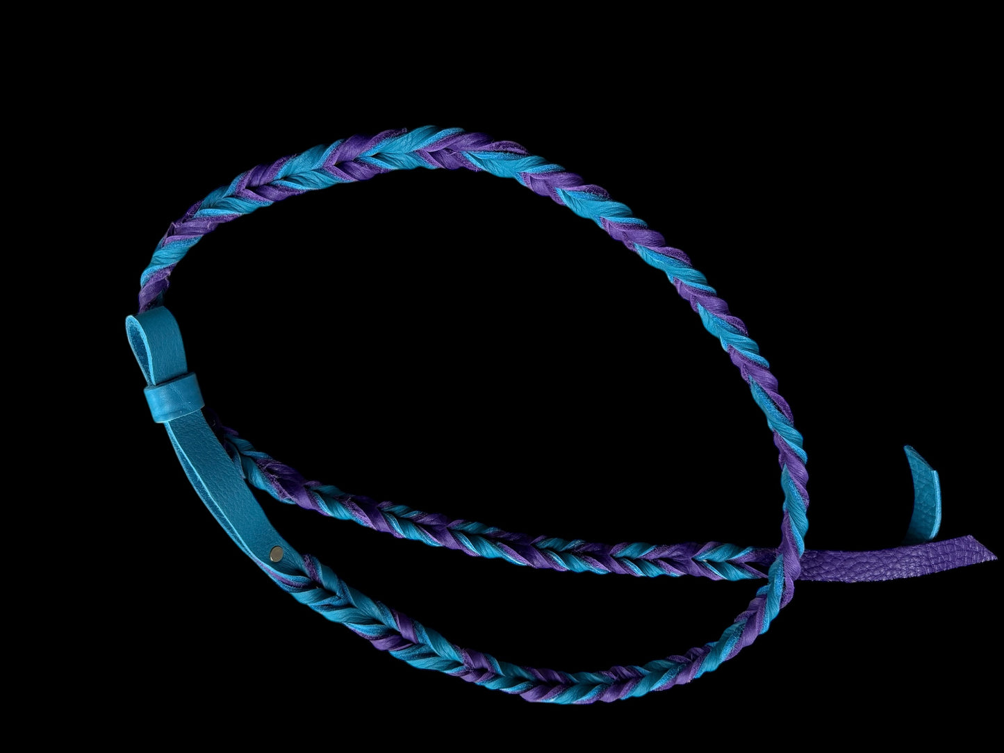 super soft leather over and Under whip