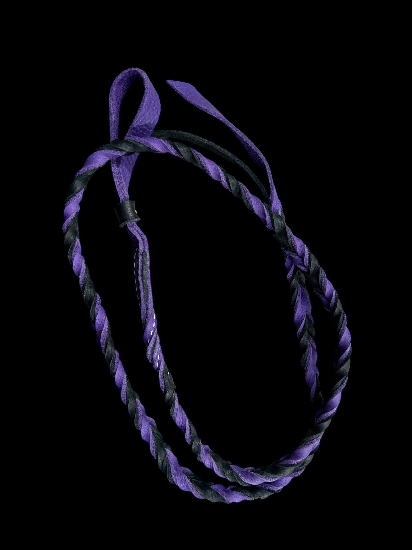 super soft leather over and Under whip