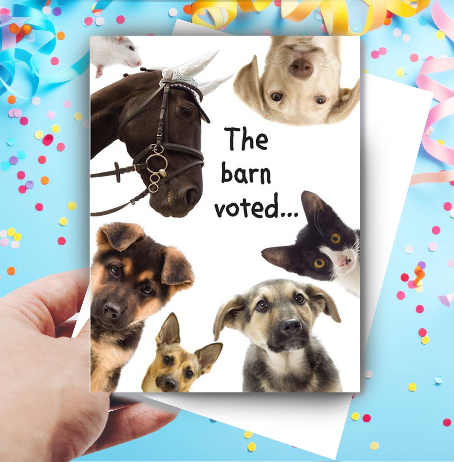 Horse Greeting Birthday Card / The Barn Voted / Funny
