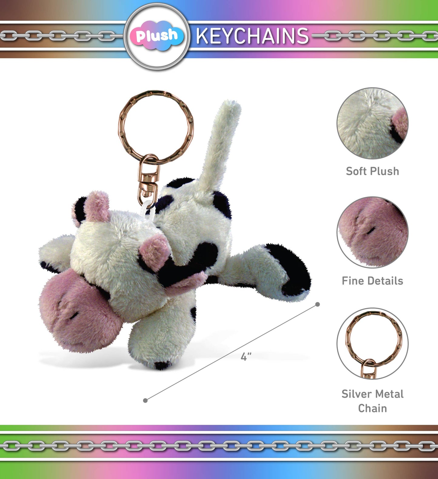 Plush Keychain - Cow