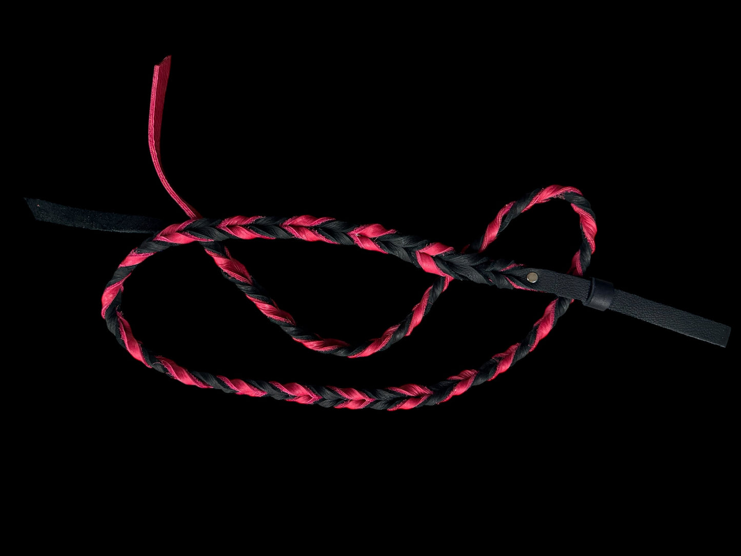 super soft leather over and Under whip