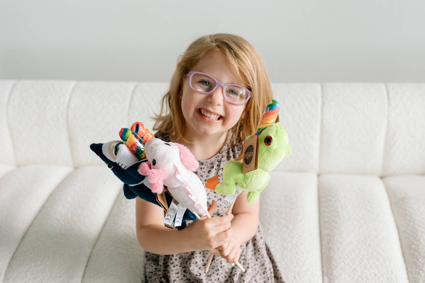 6" Lollyplush Red Fox w/14" Rainbow Lollipop