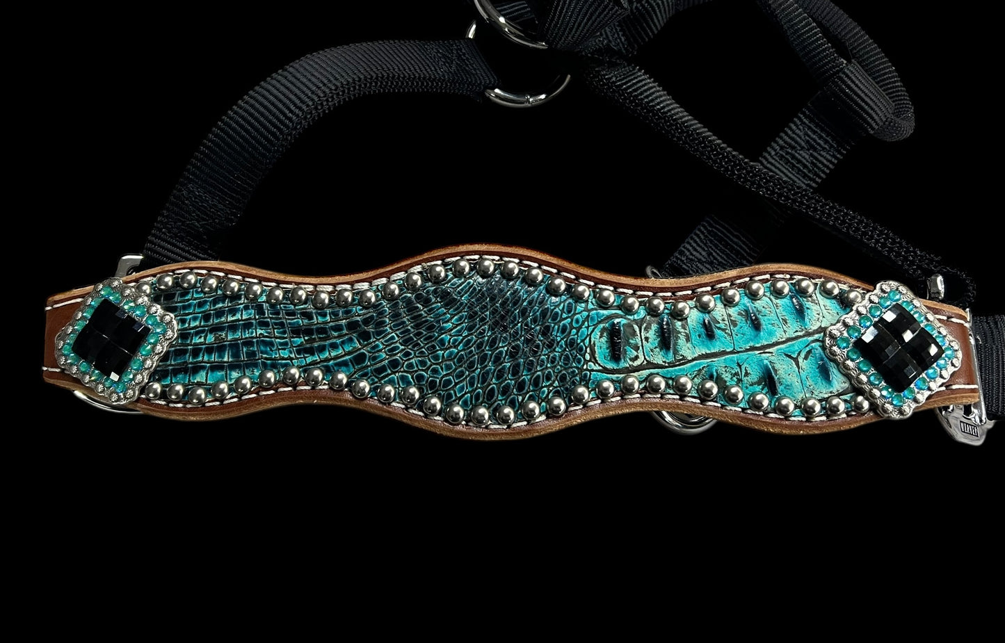 Sea turquoise gator  on medium leather