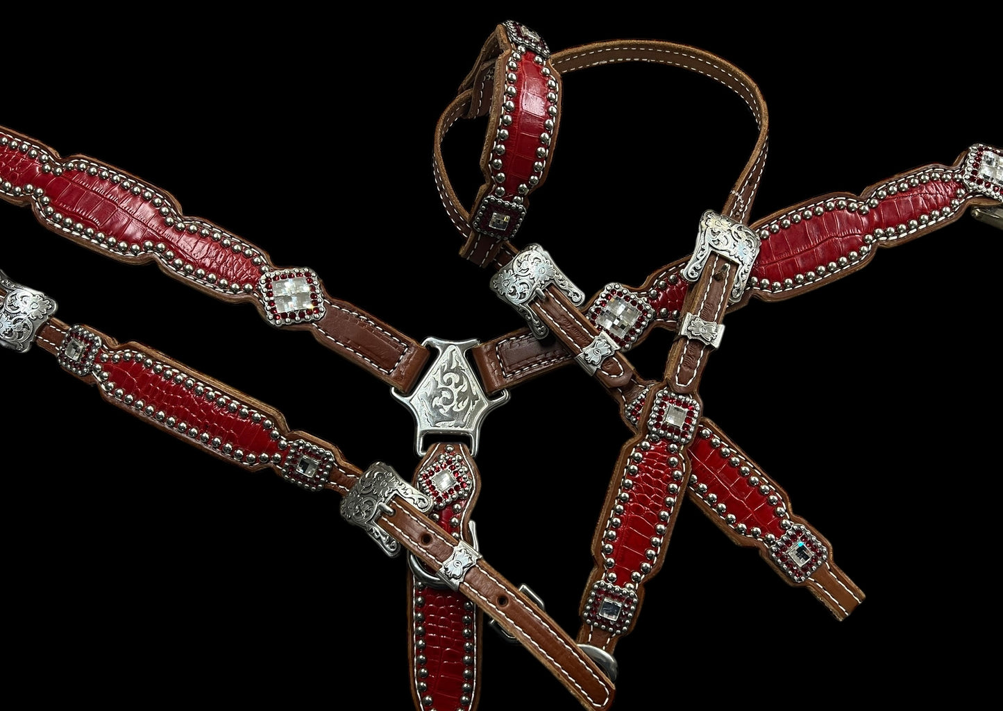 red gator on medium leather