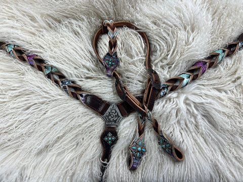 Twisted up purple and mint navajo