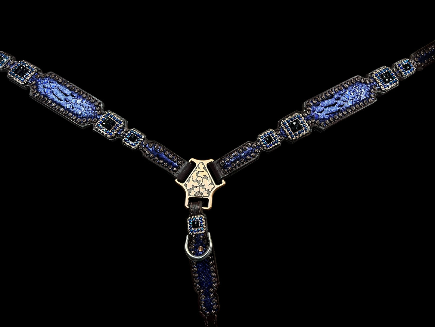 Indigo mystic on Dark leather