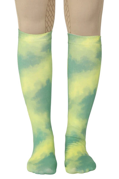 TUFFRIDER COTTON FEEL TIE DYE BOOT SOCKS GREEN