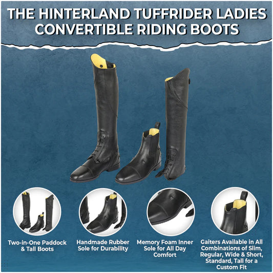 The Hinterland TuffRider Ladies Convertible Riding Boots – Use as Paddock or Tall Boots