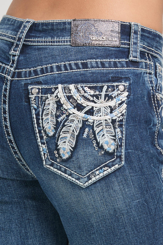 Feather Modify Mid-Rise Boot Cut by Grace in LA