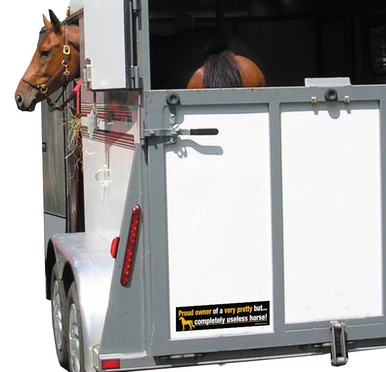 Horse Bumper Sticker / Proud Owner of a Very Pretty... / Fun