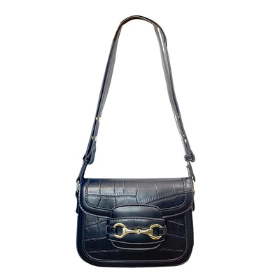 AWST INT'L SNAFFLE BIT SHOULDER BAG BLACK