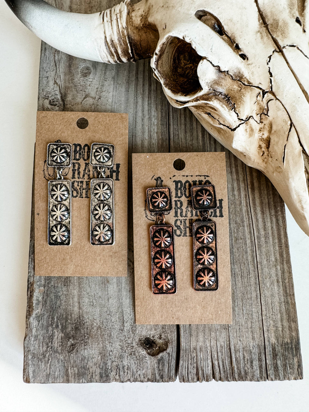 Western Bar Texture Earrings