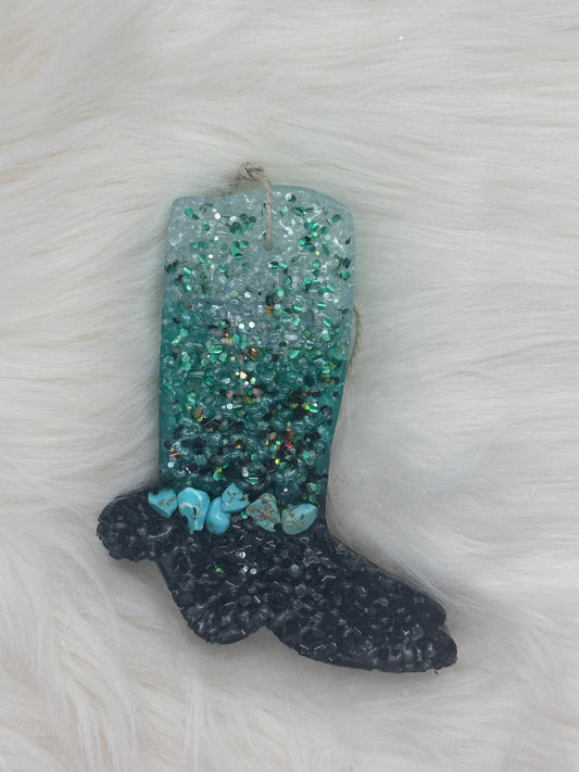 Rodeo Rebel Turquoise Boot: Leather & Lace
