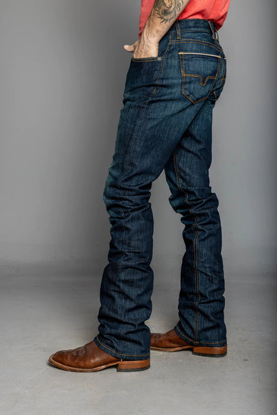Kimes Ranch Men's Roger Dark Wash Stretch Slim Bootcut Jeans