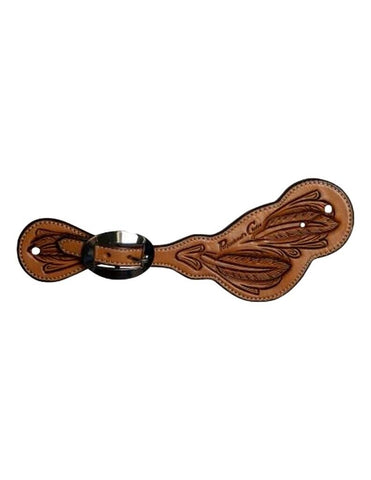 Professional's Choice Spur Straps Womans Feather Tooled Natural 3P9032-L