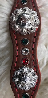 Small Christmas Dog Collar with Red edge paint